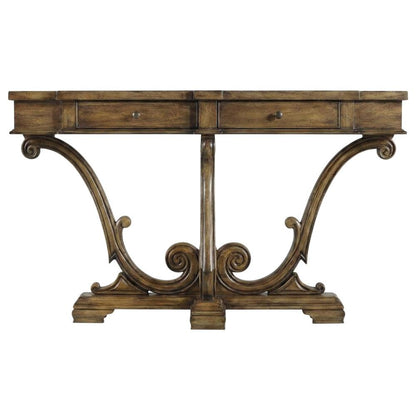 Primavera Maple Veneer Console Table, Narrow Entryway Table Sofa Table, Brown