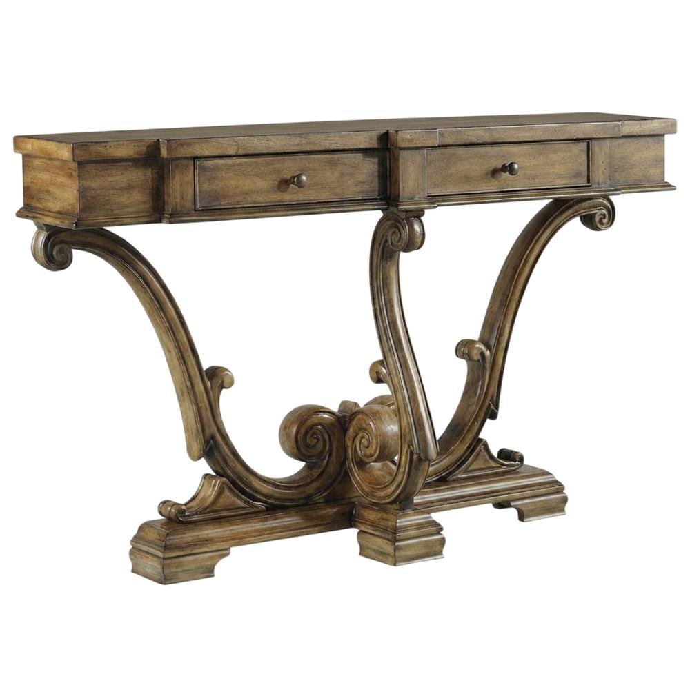 Primavera Maple Veneer Console Table, Narrow Entryway Table Sofa Table, Brown