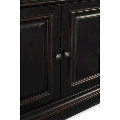 Cherry Veneer Tall Bookcase with Open Shelves, Black