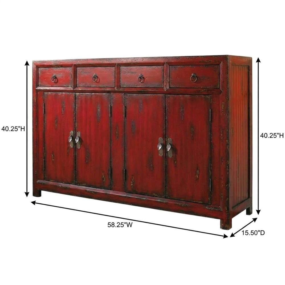 Wood Veneer Entertainment Center, Red