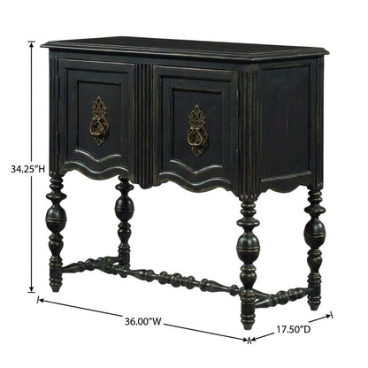 Birch Veneer Storage Chest with Distressed-Finish Detail for Entryway, Black