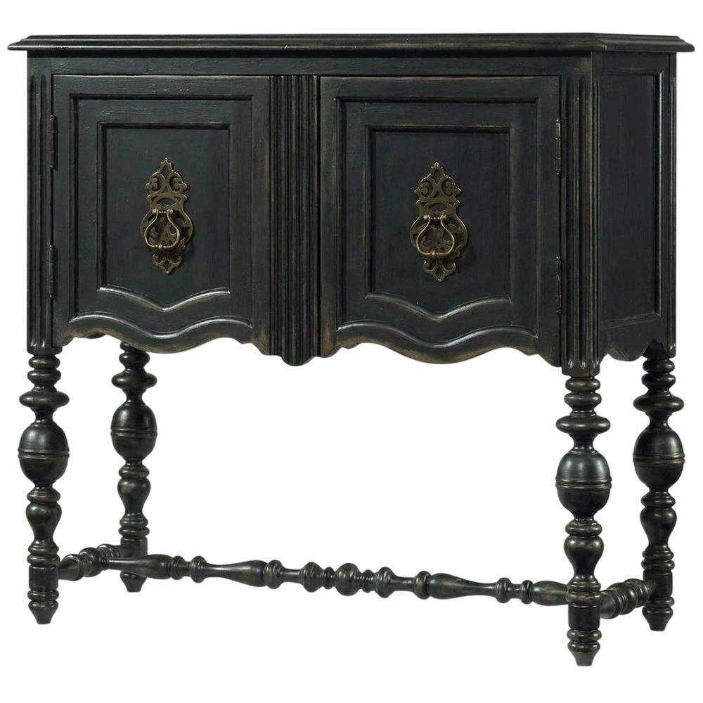 Birch Veneer Storage Chest with Distressed-Finish Detail for Entryway, Black