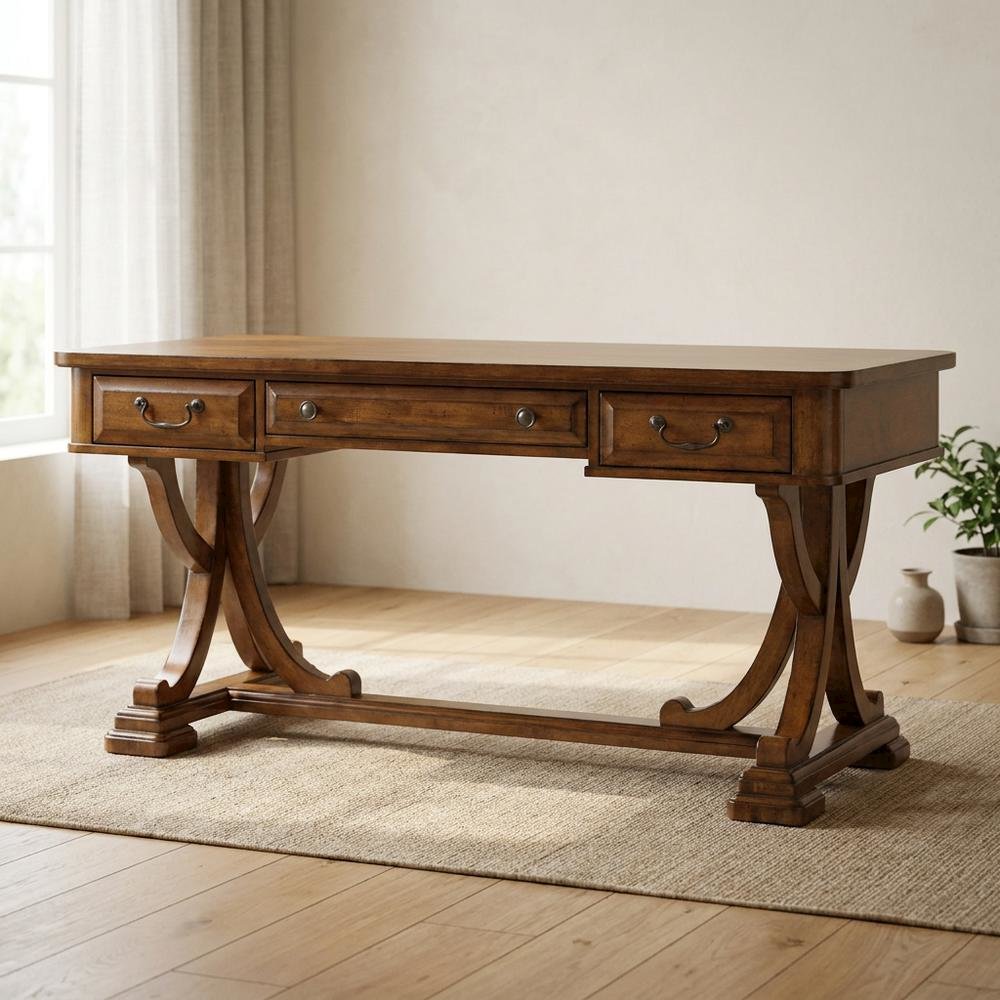Alder Veneer Writing Desk, Brown