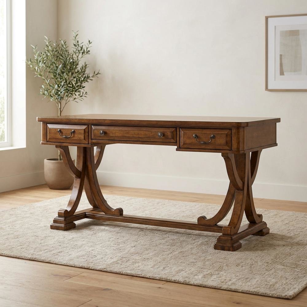 Alder Veneer Writing Desk, Brown