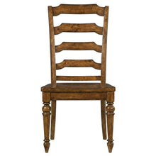 Alder Veneer Ladderback Wooden Dining Chair with Distressed Finish, Brown