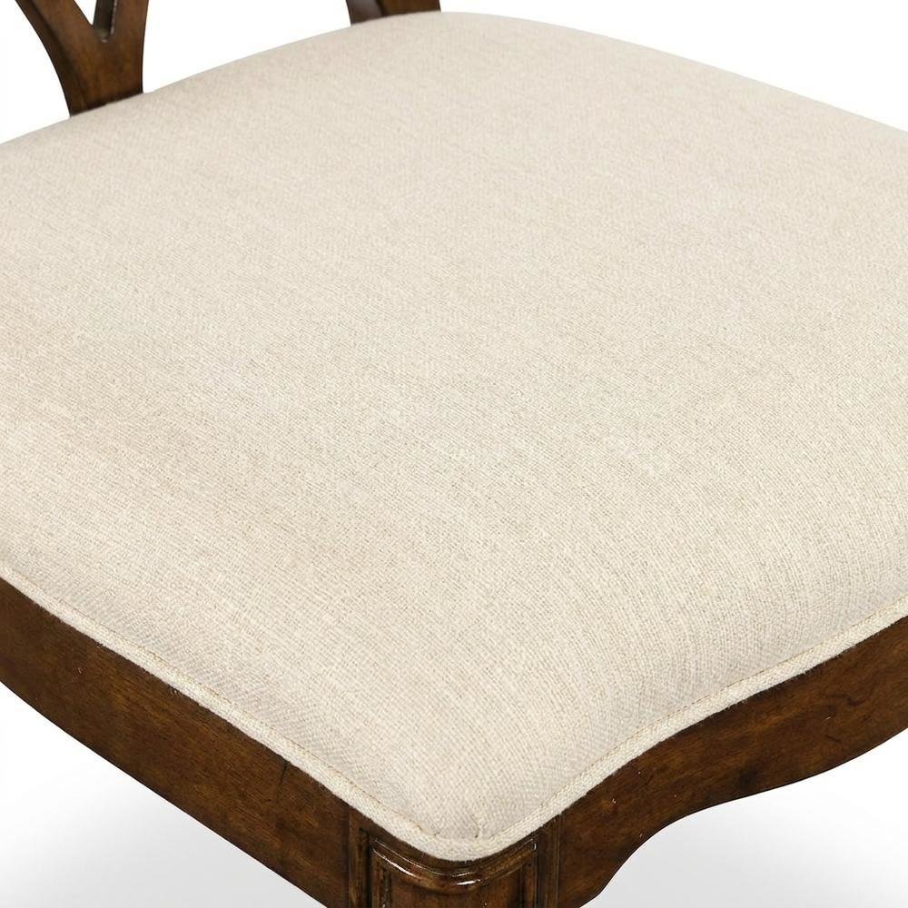 Fabric-Upholstered Splatback Dining Side Chair with High Back, Mahogany