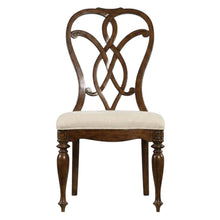 Fabric-Upholstered Splatback Dining Side Chair with High Back, Mahogany