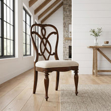 Fabric-Upholstered Splatback Dining Side Chair with High Back, Mahogany