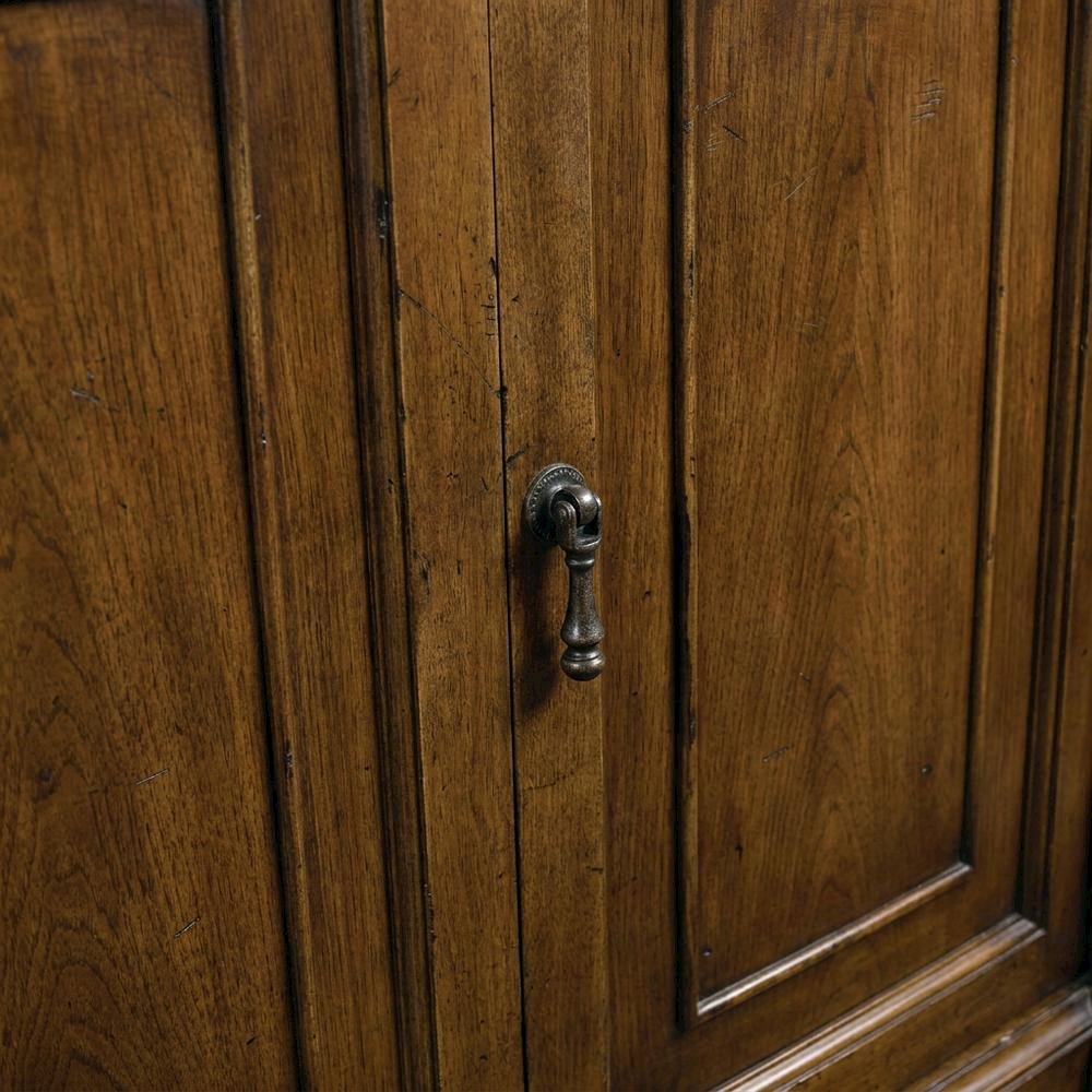 Pecky Pecan Veneer Sideboard, Rustic Sideboard Buffet Cabinet, Brown