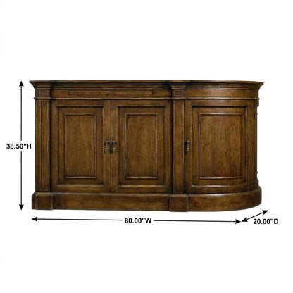 Pecky Pecan Veneer Sideboard, Rustic Sideboard Buffet Cabinet, Brown