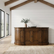 Pecky Pecan Veneer Sideboard, Rustic Sideboard Buffet Cabinet, Brown