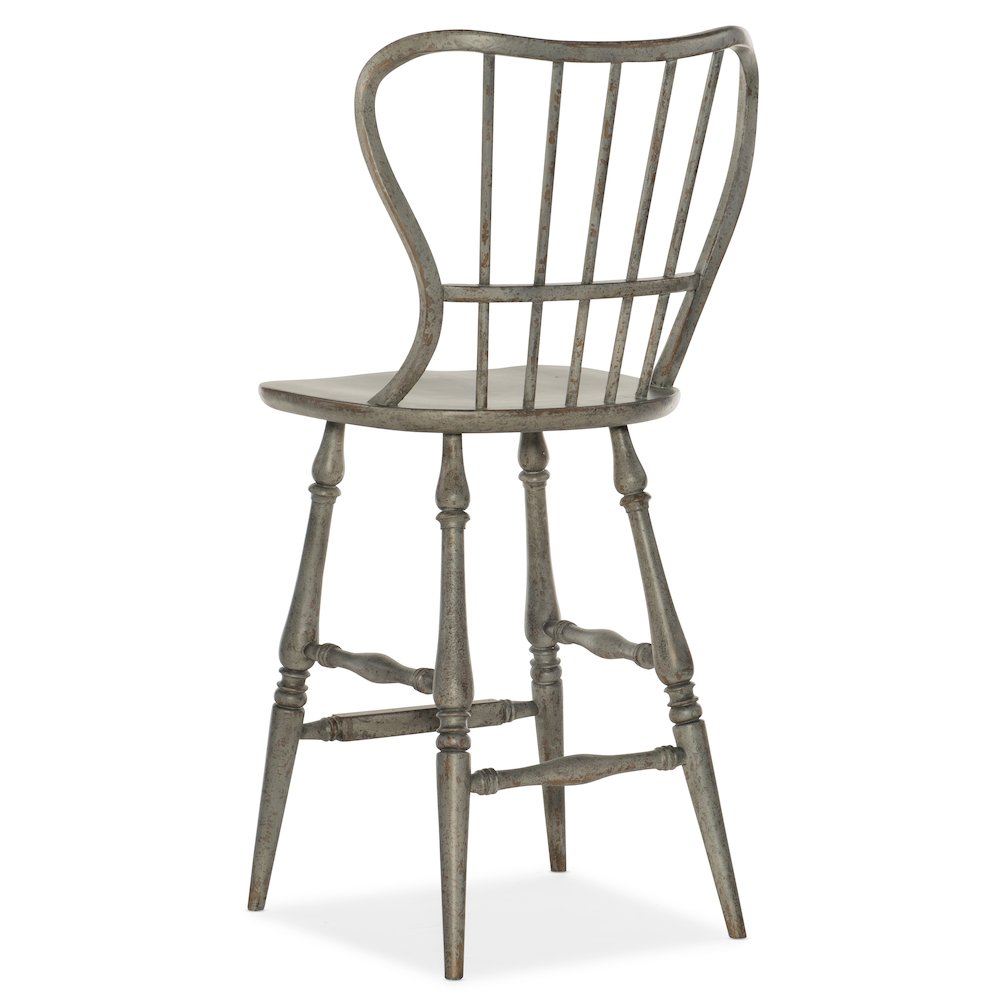 Ciao Bella Spindle Back Bar Stool-Speckled Gray