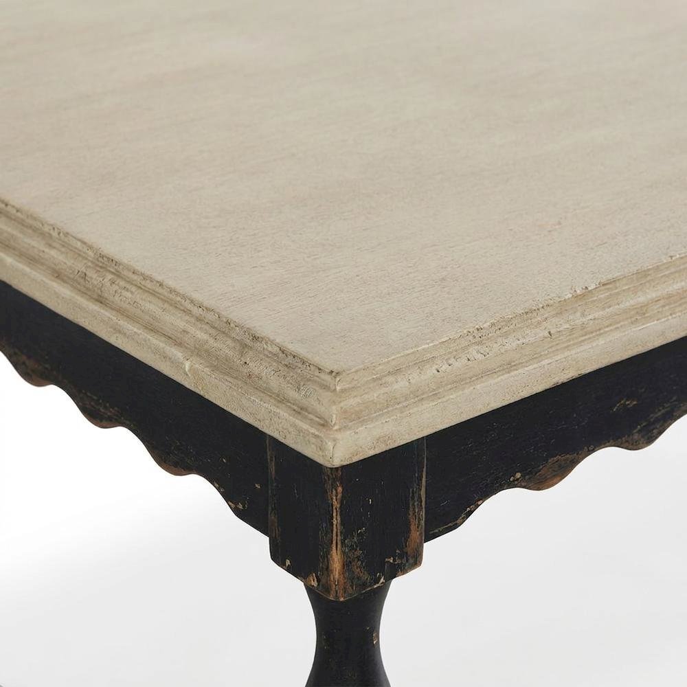 Maple Veneer Cocktail Table with Solid-Wood Edge Top for Living Room, Black