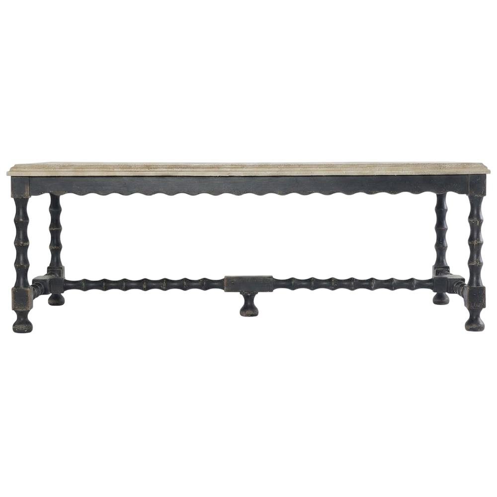 Maple Veneer Cocktail Table with Solid-Wood Edge Top for Living Room, Black