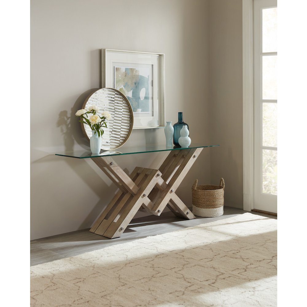 Affinity Glass Top Accent Console