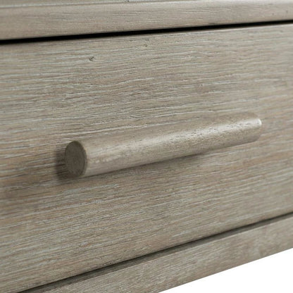 Oak Veneer Leg Nightstand, Bedside Side Table with Storage, Gray