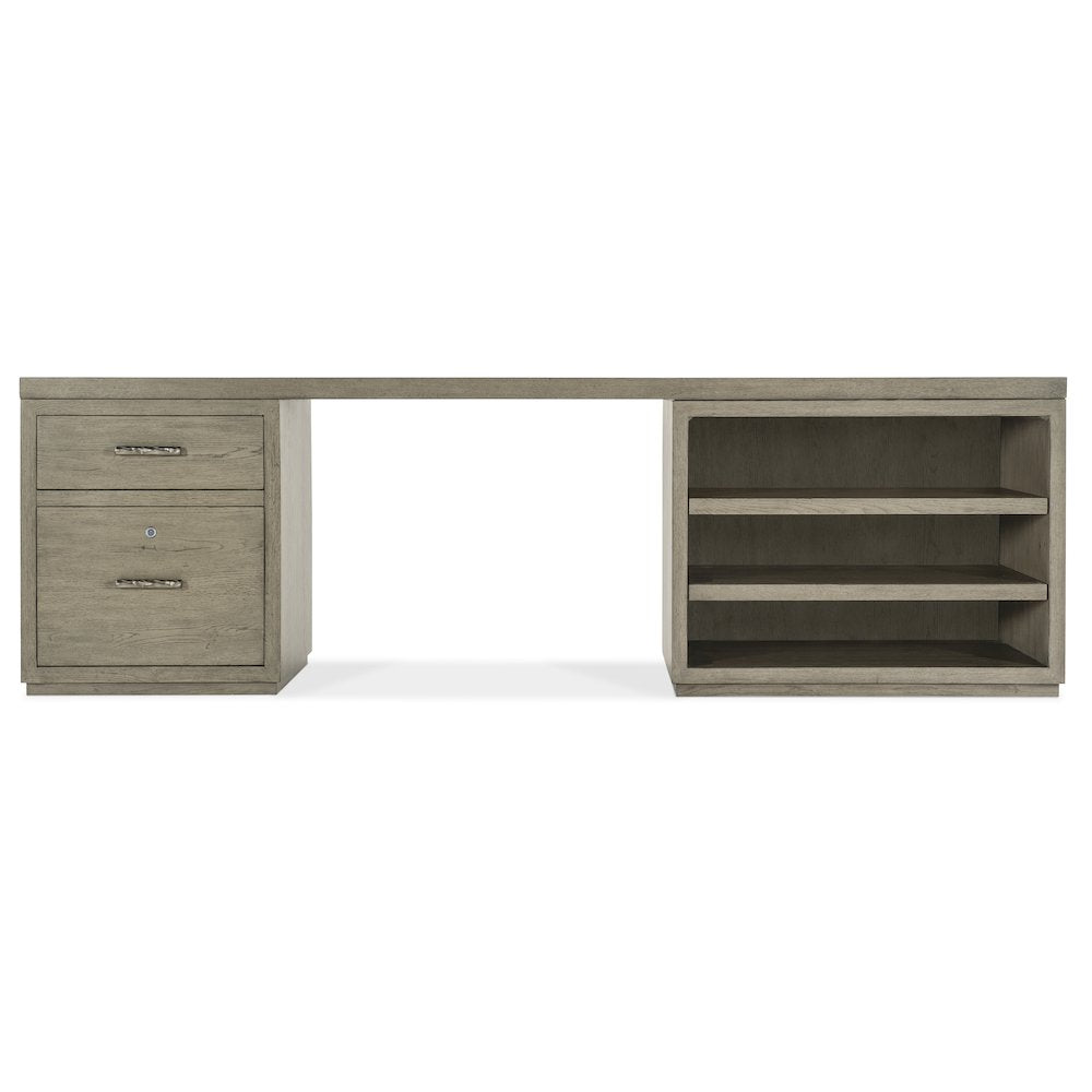 Linville Falls 96" Desk with One File and Open Desk Cabinet