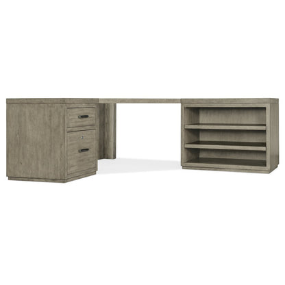 Linville Falls Corner Desk with File and Open Desk Cabinet