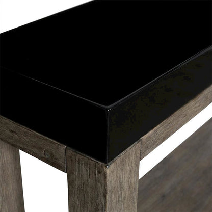 Oak Veneer Console Table with Wood Frame, Entryway Table Sofa Table, Brown