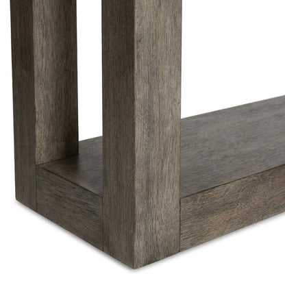 Oak Veneer Console Table with Wood Frame, Entryway Table Sofa Table, Brown