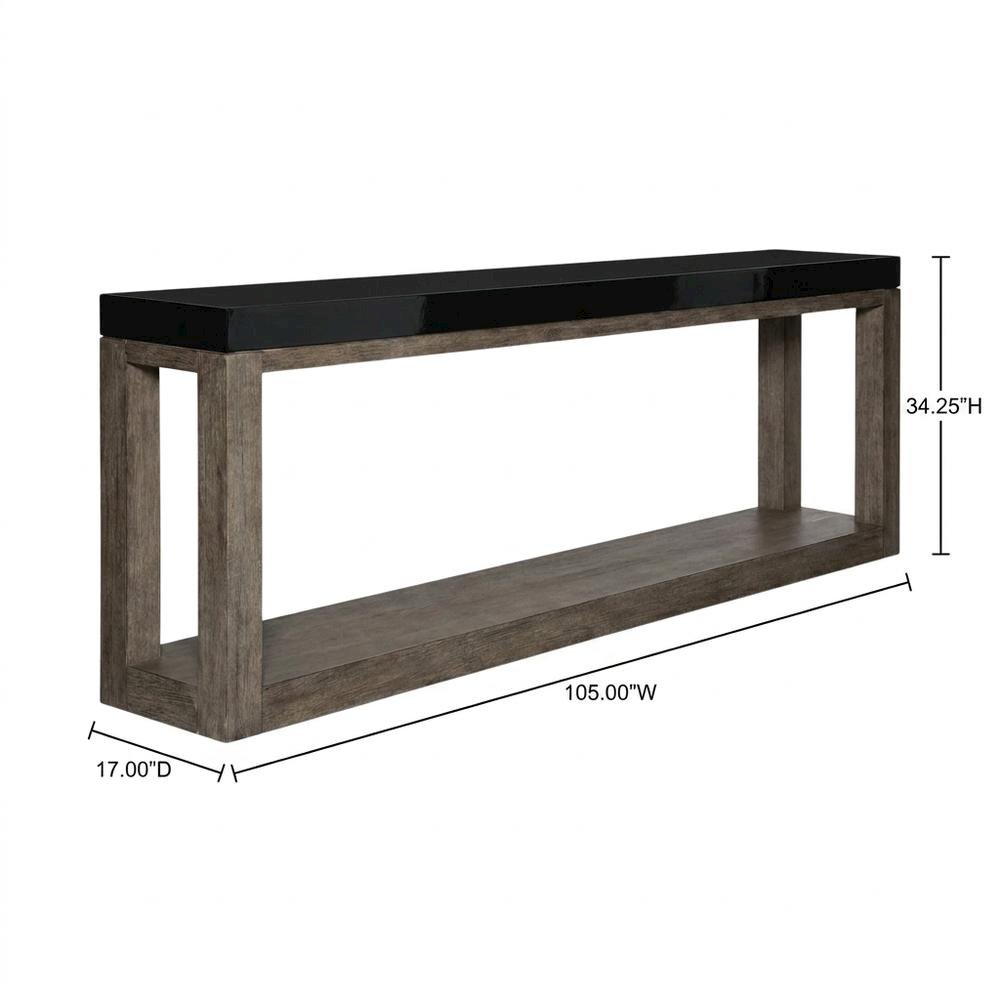 Oak Veneer Console Table with Wood Frame, Entryway Table Sofa Table, Brown