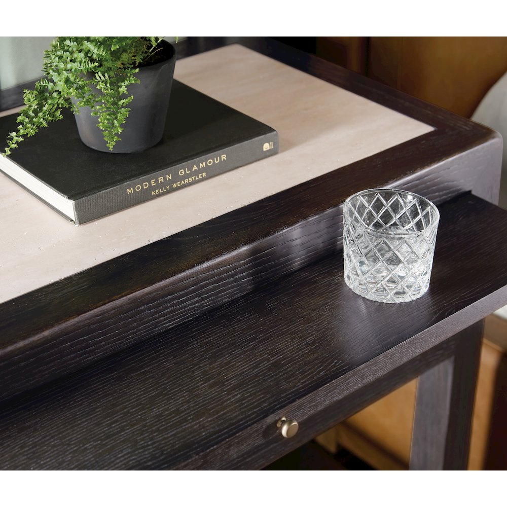 Driftwood One-Drawer Nightstand with Stone