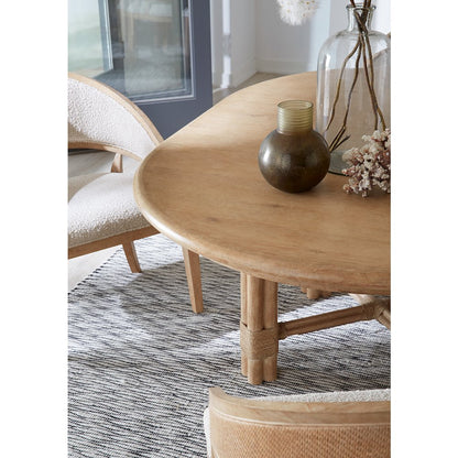 Retreat Pole Rattan Round Dining Table with 1-20in Leaf