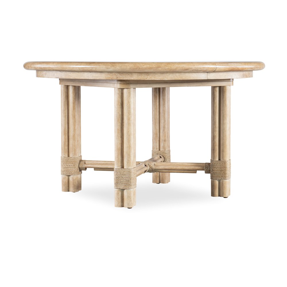 Retreat Pole Rattan Round Dining Table with 1-20in Leaf