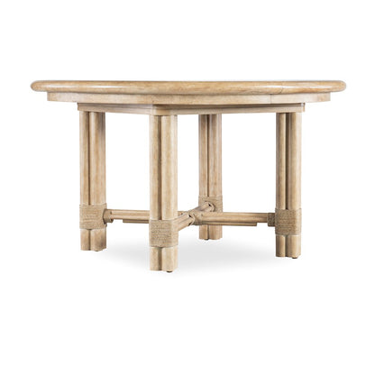 Retreat Pole Rattan Round Dining Table with 1-20in Leaf