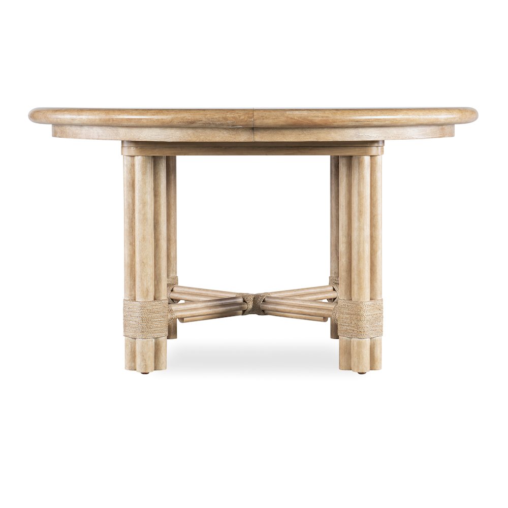 Retreat Pole Rattan Round Dining Table with 1-20in Leaf