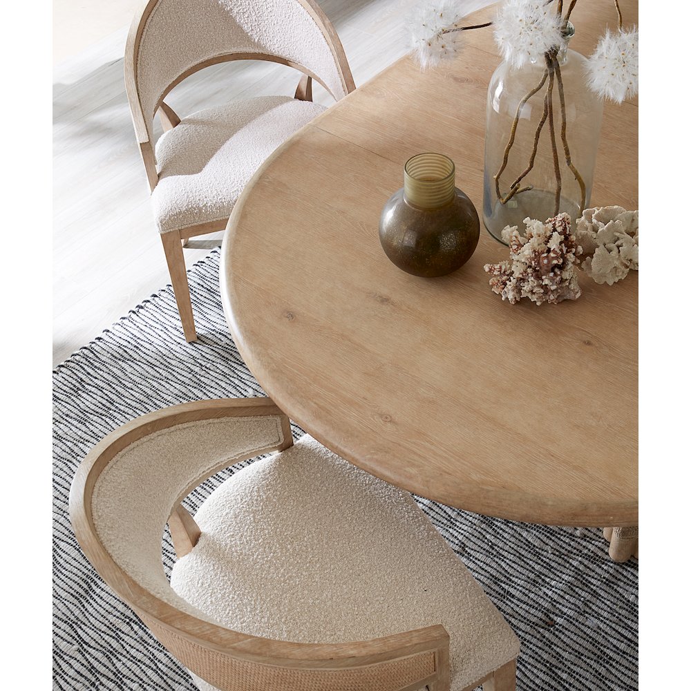 Retreat Pole Rattan Round Dining Table with 1-20in Leaf