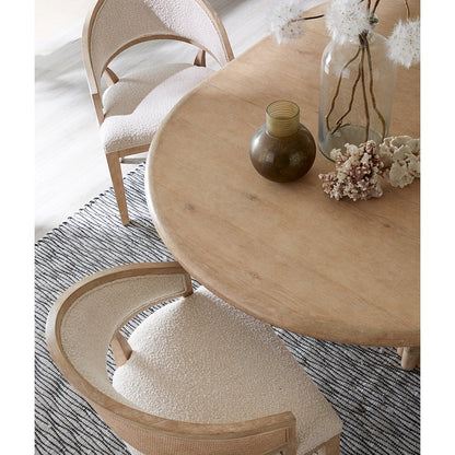 Retreat Pole Rattan Round Dining Table with 1-20in Leaf