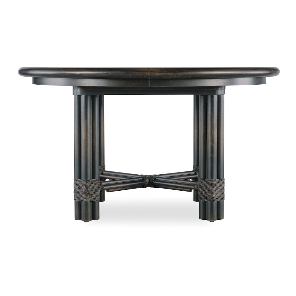 Retreat Pole Rattan Round Dining Table with 1-20in Leaf