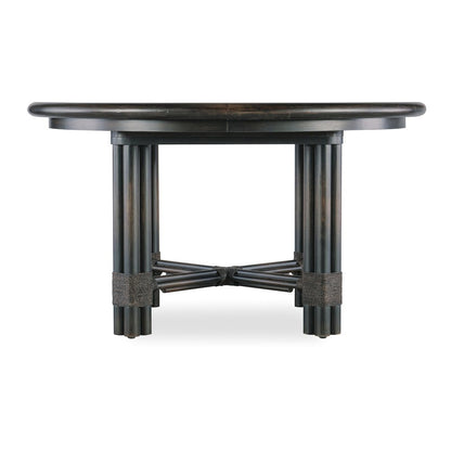 Retreat Pole Rattan Round Dining Table with 1-20in Leaf