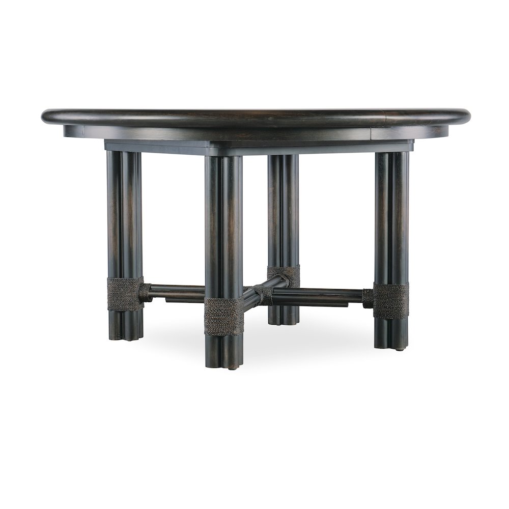 Retreat Pole Rattan Round Dining Table with 1-20in Leaf