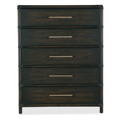 Retreat Pole Rattan Five-Drawer Chest