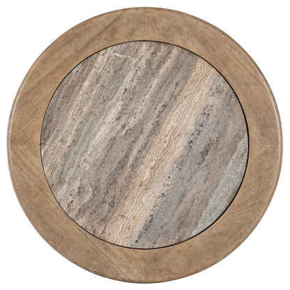 Vineyard Row Round Pedestal End Table