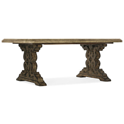 La Grange Le Vieux 86in Double Pedestal Table with 2-18in Leaves