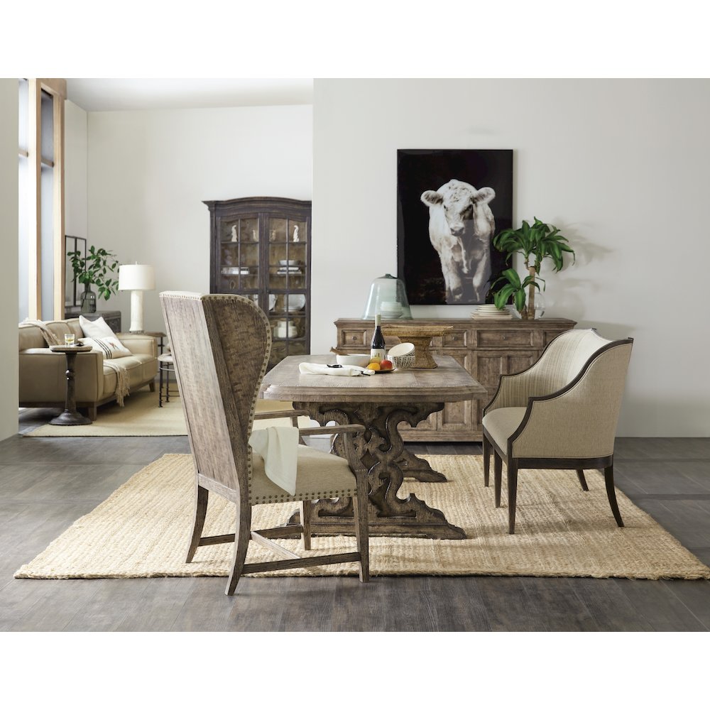 La Grange Le Vieux 86in Double Pedestal Table with 2-18in Leaves