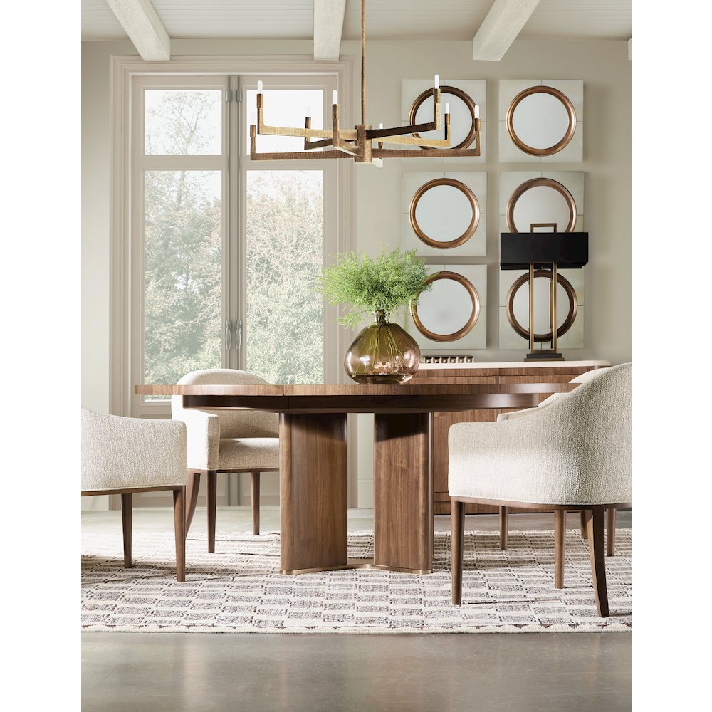 Eleana Round Dining Table with One 20-inch Leaf