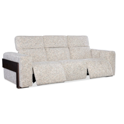 Atlas Power Sofa with Power Headrest with Cream Fabric by Hooker Furnishings