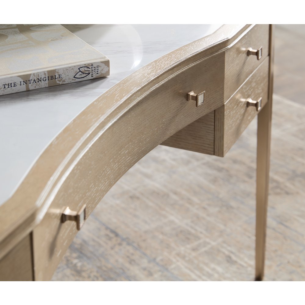 Melange Flourish Dressing Table with Marble Top on a Natural Base by Hooker