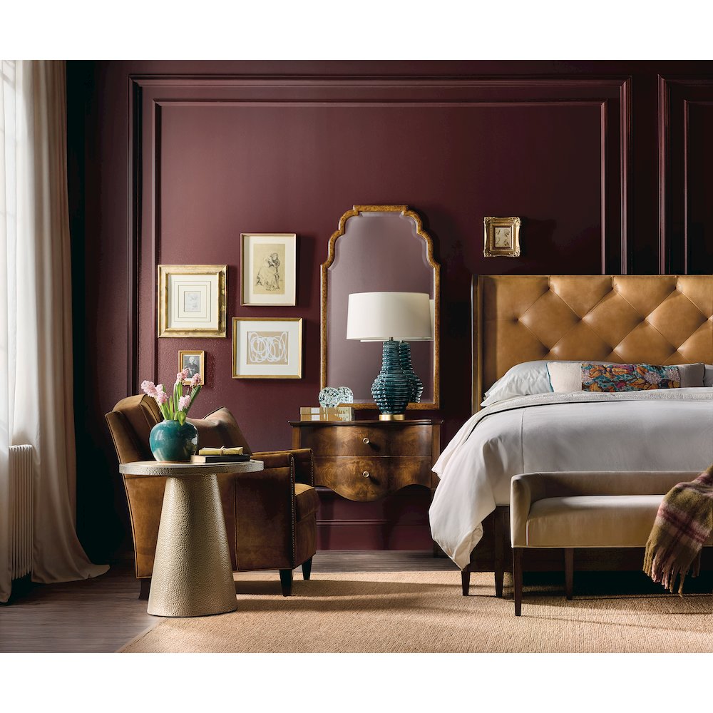Archives Bed Bench with Beige Fabric Seat by Hooker Furnishings