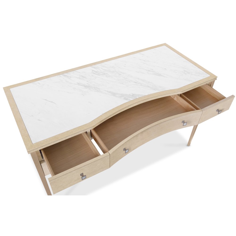 Melange Flourish Dressing Table with Marble Top on a Natural Base by Hooker