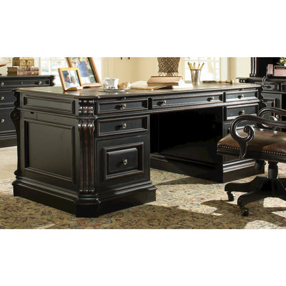 Telluride 76'' Executive Desk withWood Panels