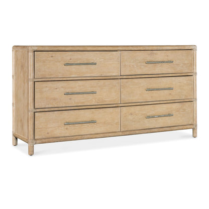 Retreat Wood Pole Rattan Dresser in Beige by Hooker Furniture