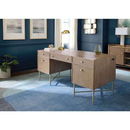 Sonnet Executive Desk in Medium Brown Wood by Hooker Furnishings