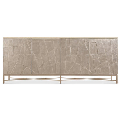 Hooker Furniture Westwood Credenza with Silver Leaf Plated Wood Doors