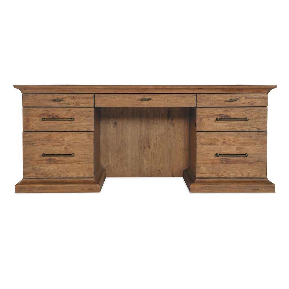 Hooker Furniture Big Sky Wood and Metal Executive Desk in Brown
