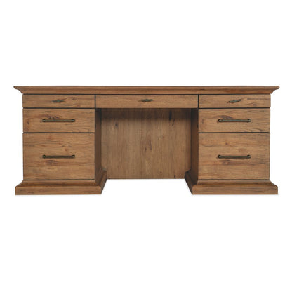 Hooker Furniture Big Sky Wood and Metal Executive Desk in Brown